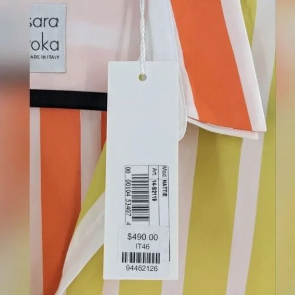 Sara Roka Striped Nattie Button Up Tunic Top Size M - Picture 4 of 8